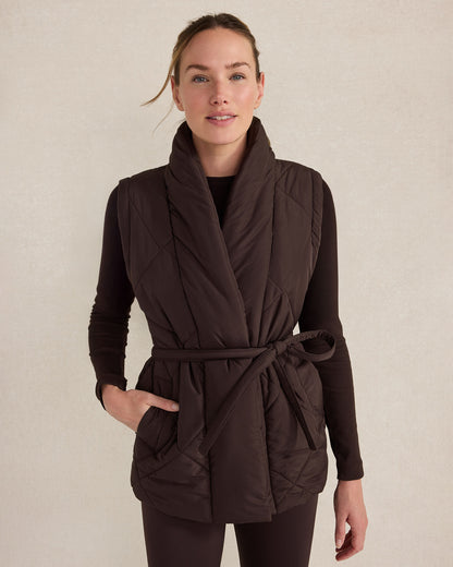 Talbots QUILTED PUFFER BELTED VEST