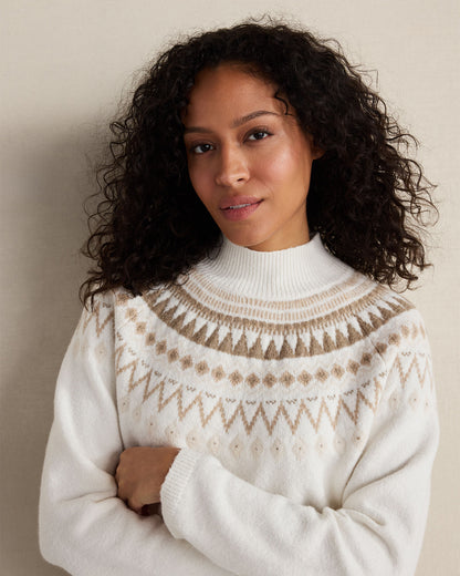 Talbots ORGANIC COTTON BLEND FAIRISLE MOCK NECK SWEATER