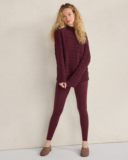 Talbots ORGANIC COTTON HORIZONTAL CABLE FUNNEL NECK SWEATER