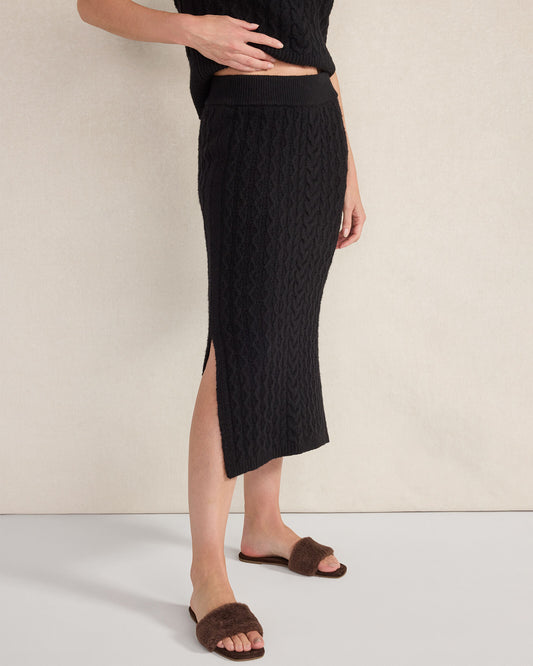Talbots ORGANIC COTTON BLEND CABLE MIDI SKIRT