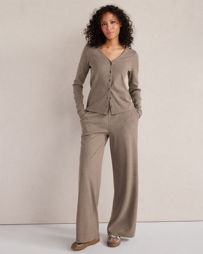 Talbots ORGANIC COTTON RIB KNIT RELAXED WIDE LEG PANTS