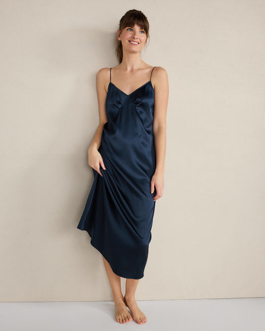 Talbots WASHABLE SILK PLEATED CHEMISE