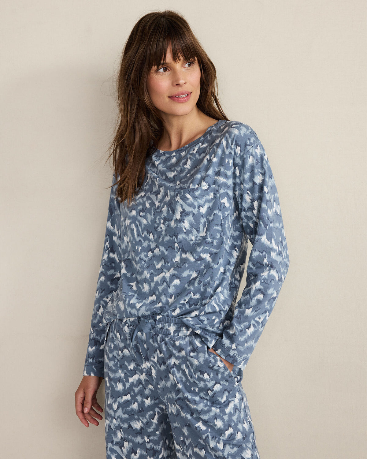 Talbots ORGANIC COTTON JERSEY WAVE PAJAMA SHIRT