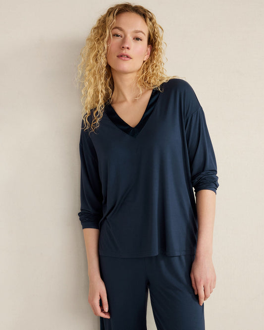 Talbots CALM & COOL LONG SLEEVE SLEEP TOP