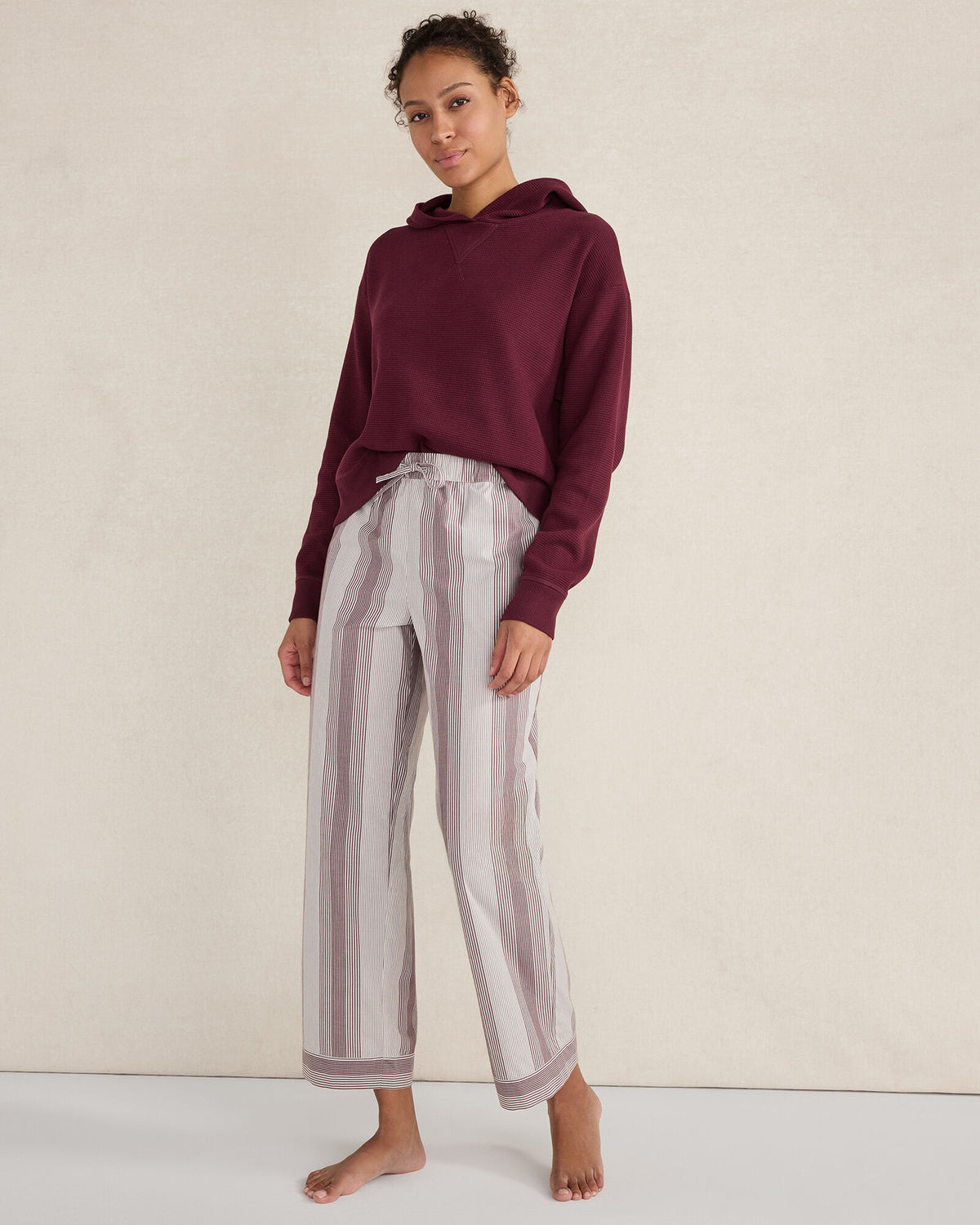 Talbots ORGANIC COTTON POPLIN FADED STRIPE PAJAMA PANTS