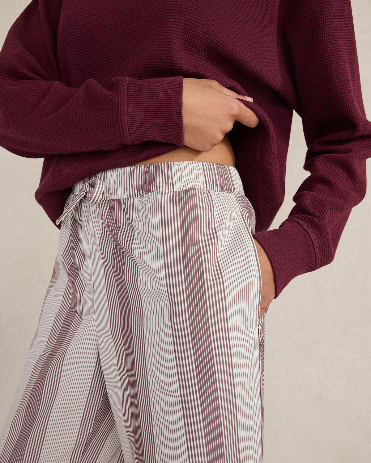 Talbots ORGANIC COTTON POPLIN FADED STRIPE PAJAMA PANTS