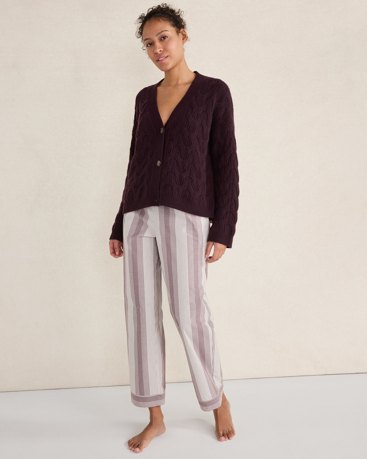 Talbots ORGANIC COTTON POPLIN FADED STRIPE PAJAMA PANTS