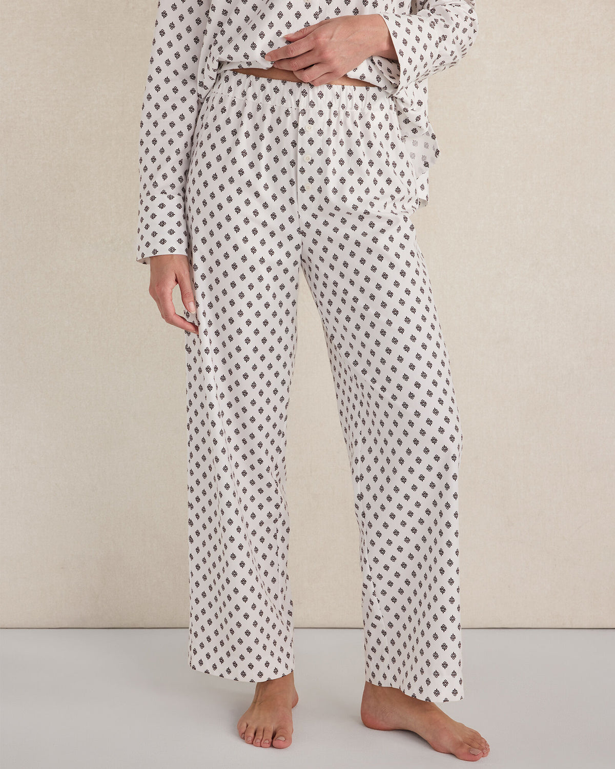 Talbots ORGANIC COTTON BLEND FLORAL TILE PAJAMA PANTS