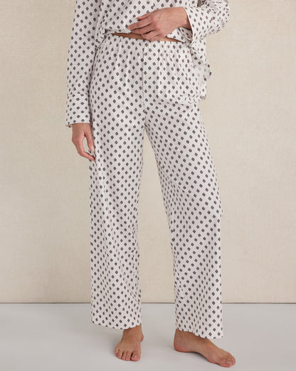 Talbots ORGANIC COTTON BLEND FLORAL TILE PAJAMA PANTS