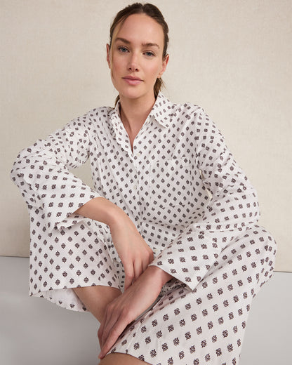 Talbots ORGANIC COTTON BLEND FLORAL TILE PAJAMA PANTS