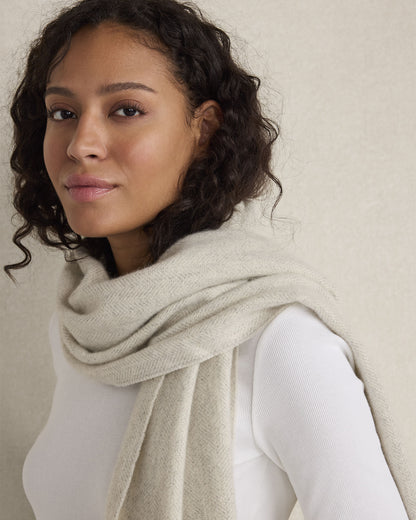 Talbots CASHMERE HERRINGBONE WOVEN SCARF