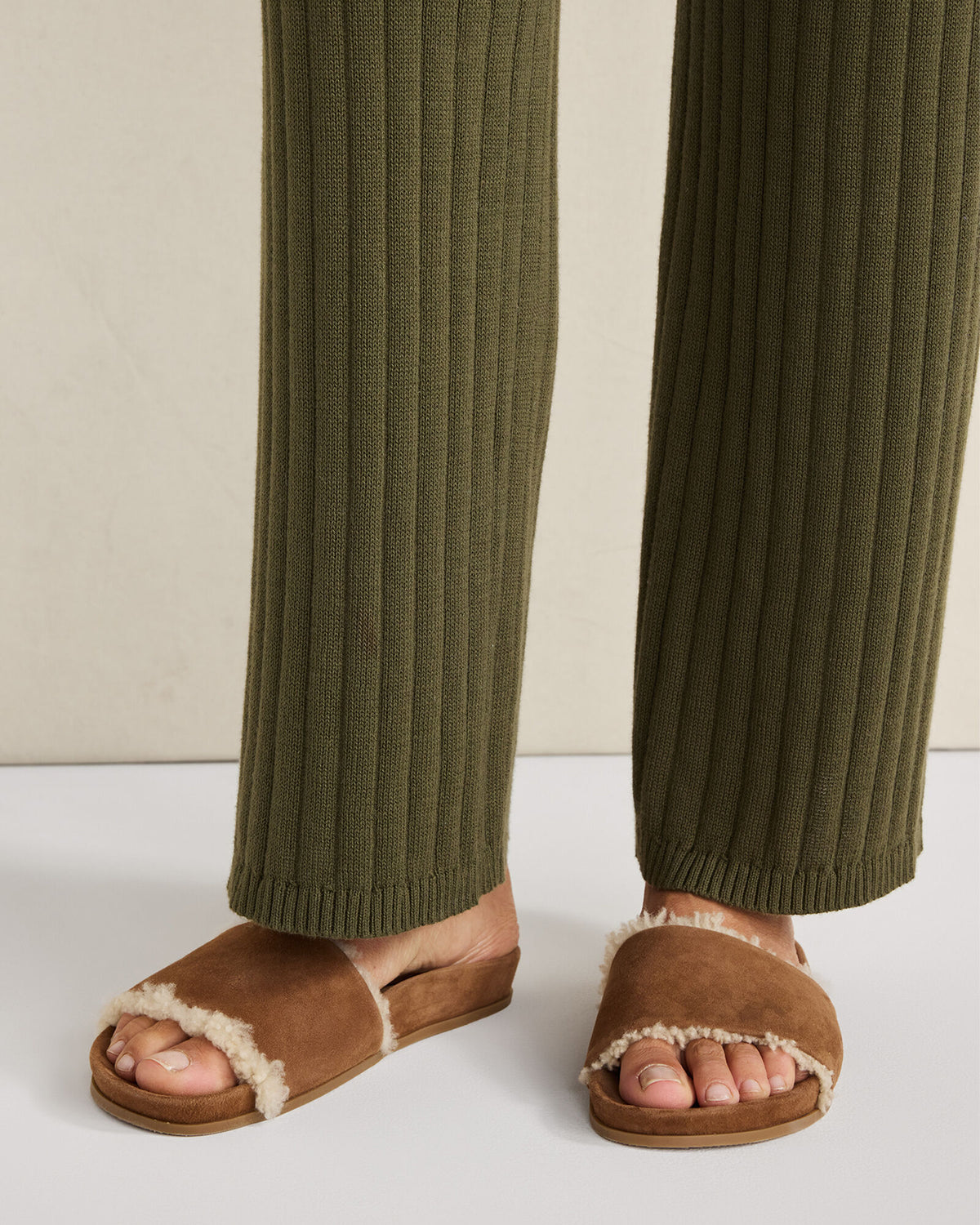 Talbots SUEDE AND SHERPA MOLDED SLIDES