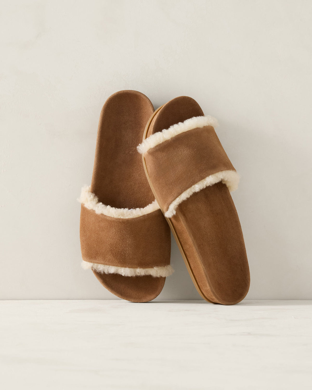 Talbots SUEDE AND SHERPA MOLDED SLIDES