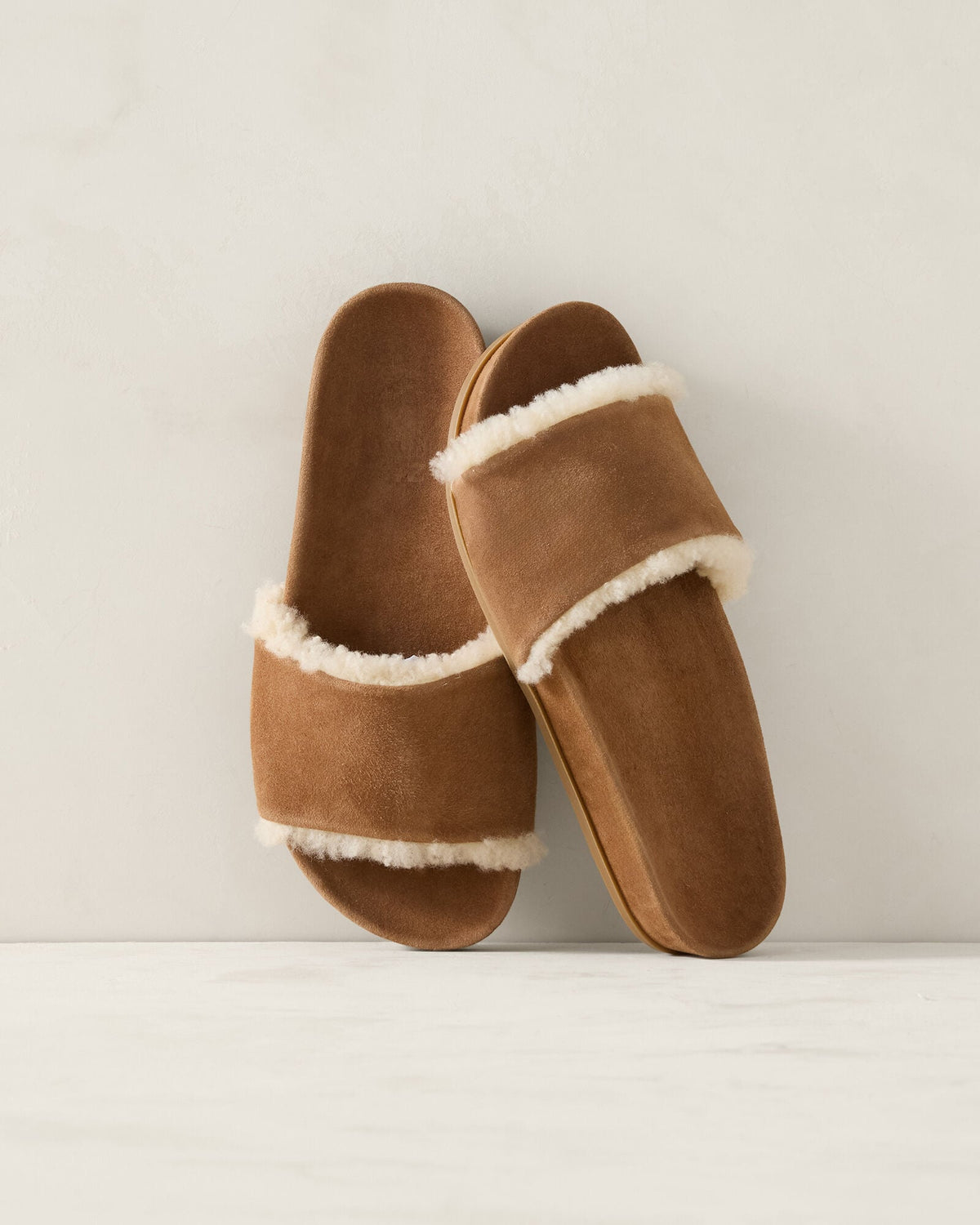 Talbots SUEDE AND SHERPA MOLDED SLIDES