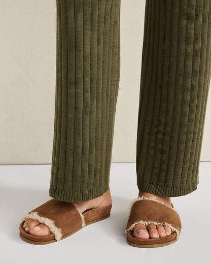 Talbots SUEDE AND SHERPA MOLDED SLIDES