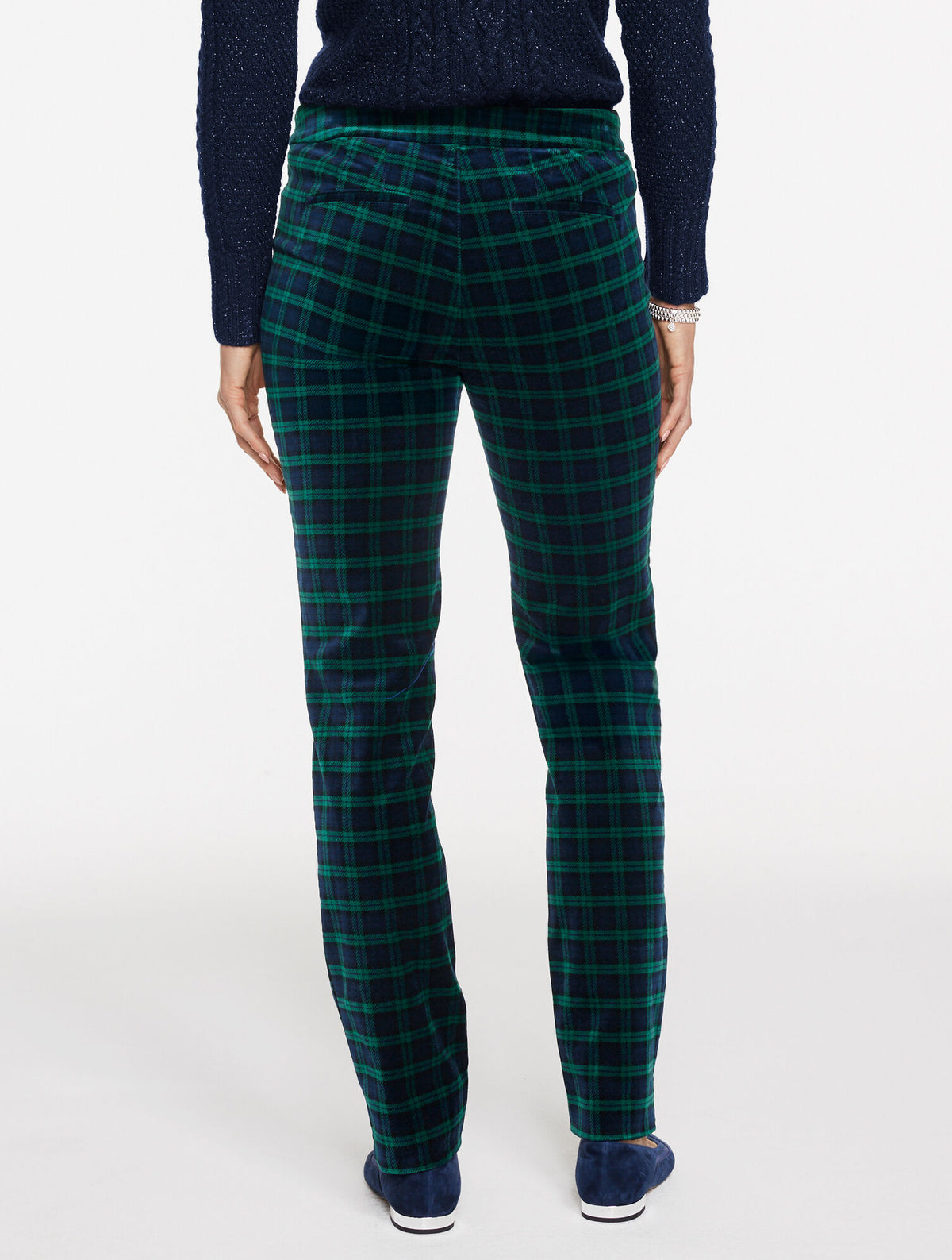 Talbots STRAIGHT LEG VELVETEEN PANTS - TRANQUIL TARTAN