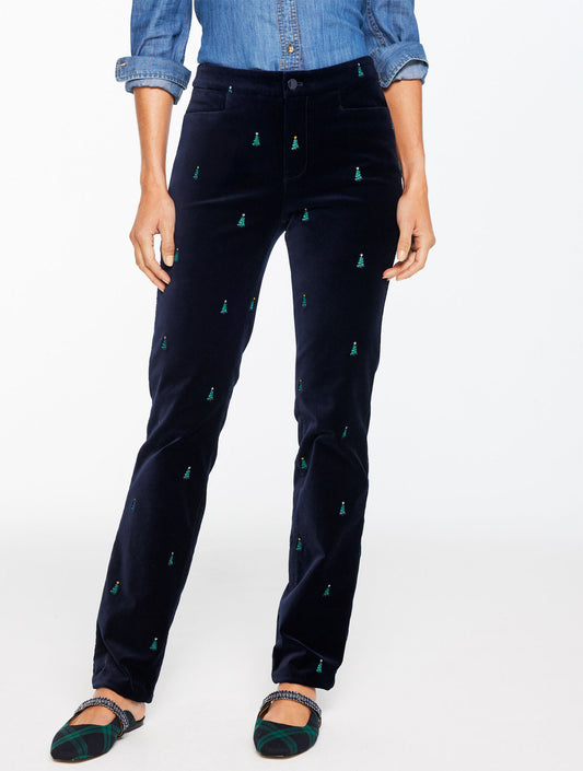 Talbots STRAIGHT LEG VELVETEEN PANTS - HOLIDAY CRITTER
