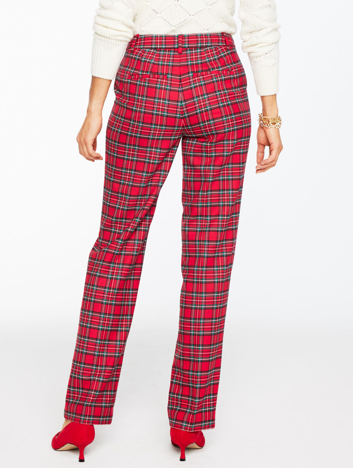 Talbots TALBOTS SOUTHAMPTON TAILORED STRETCH STRAIGHT LEG PANTS - CIDER PLAID