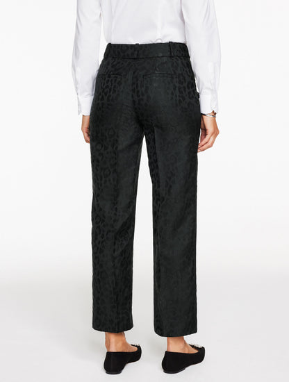 Talbots JACQUARD LEOPARD STRAIGHT ANKLE PANTS