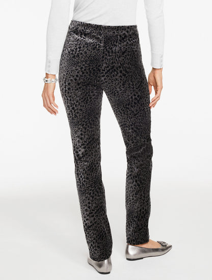 Talbots STRAIGHT LEG VELVETEEN PANTS - SWIRLY LEOPARD