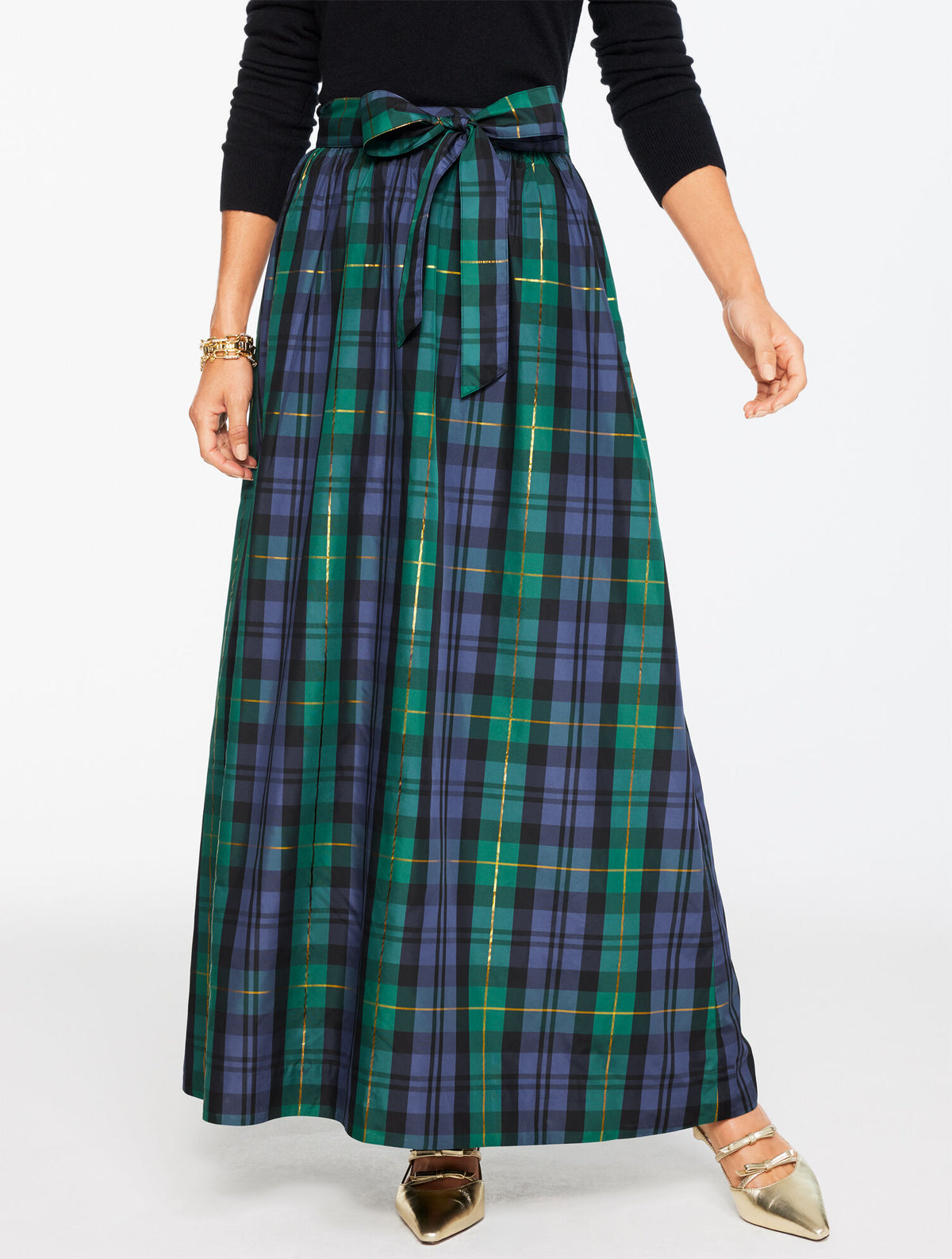 Talbots TAFFETA FIT & FLARE SKIRT - SLOANE TARTAN