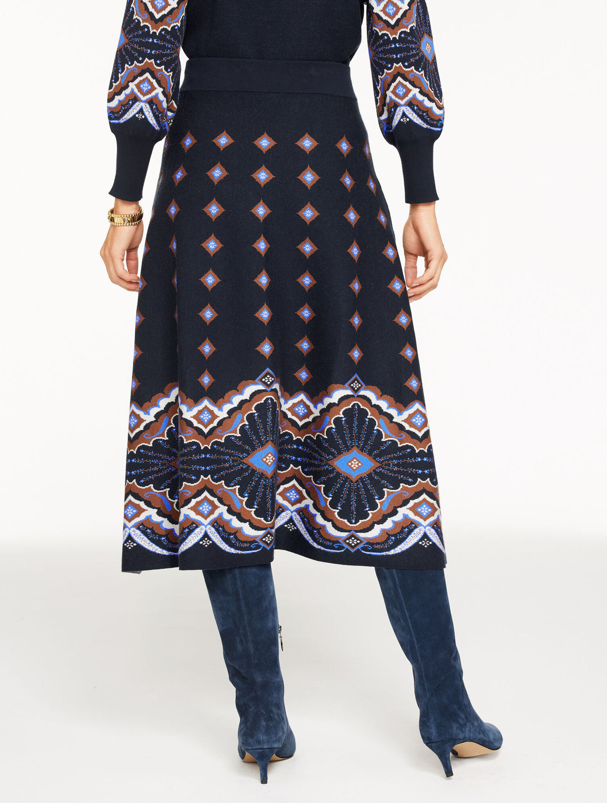 Talbots JACQUARD FIT & FLARE SKIRT - SCALLOP MEDALLION