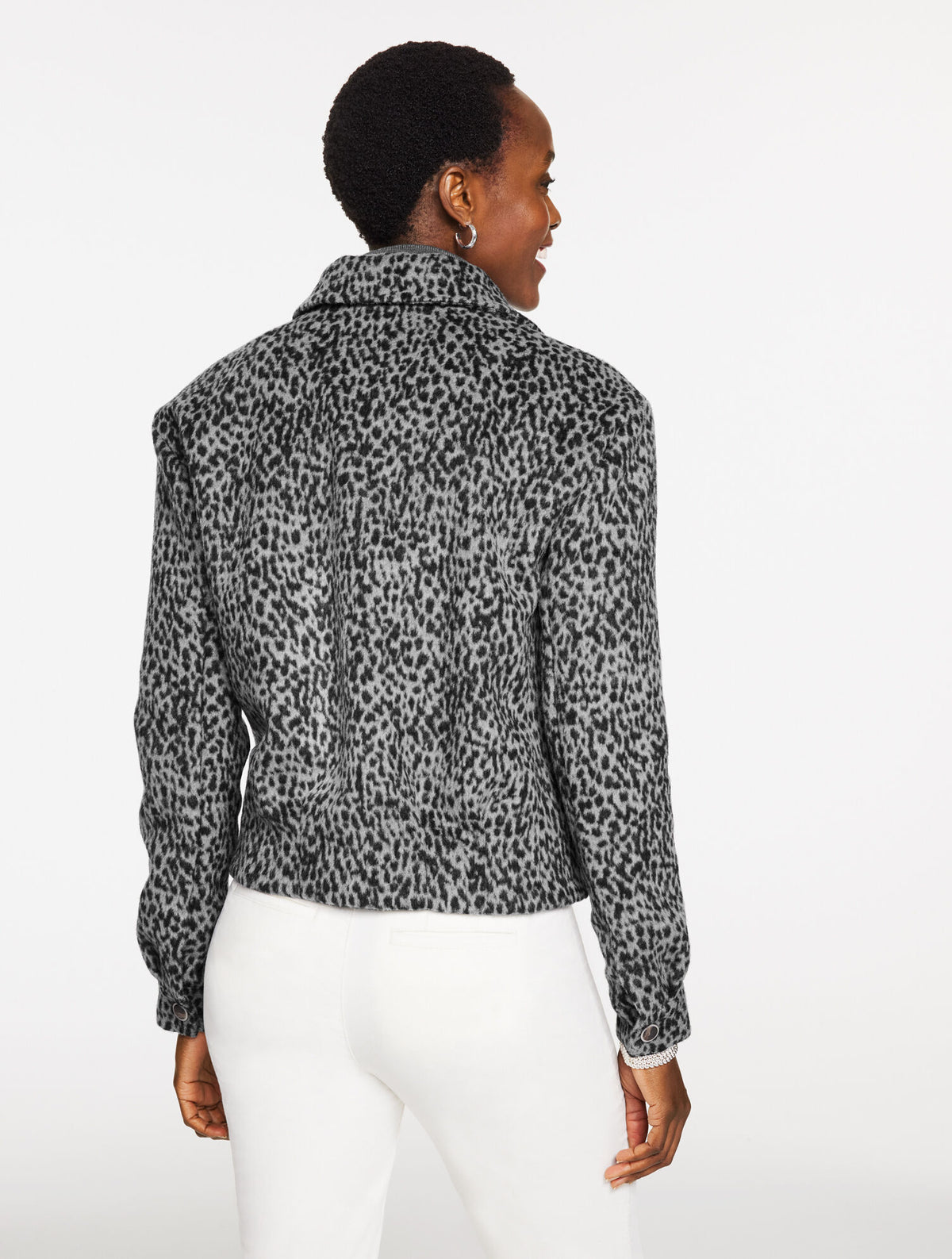 Talbots BRUSHED JACKET - SNOW LEOPARD