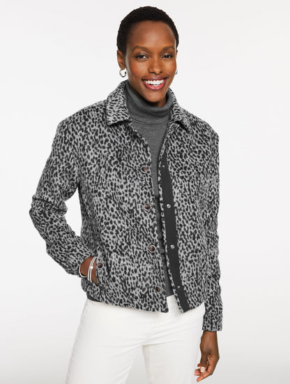 Talbots BRUSHED JACKET - SNOW LEOPARD
