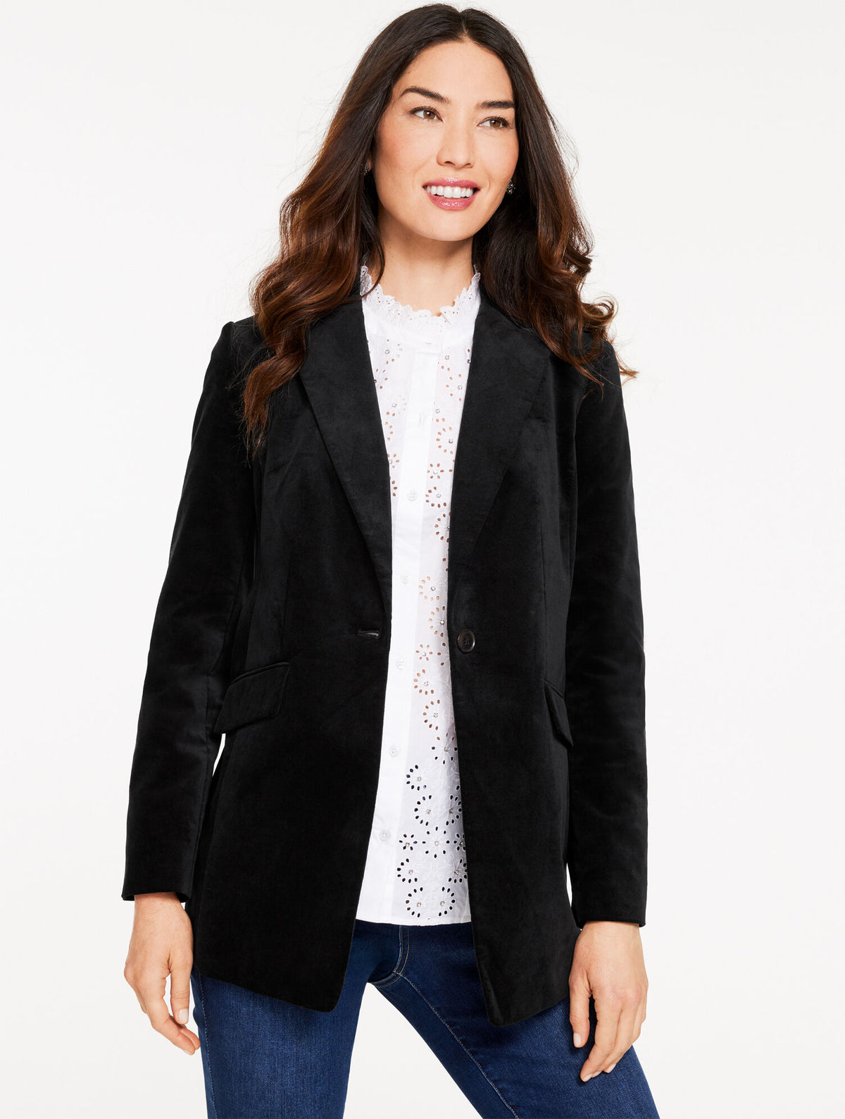 Talbots MODERN VELVETEEN BLAZER