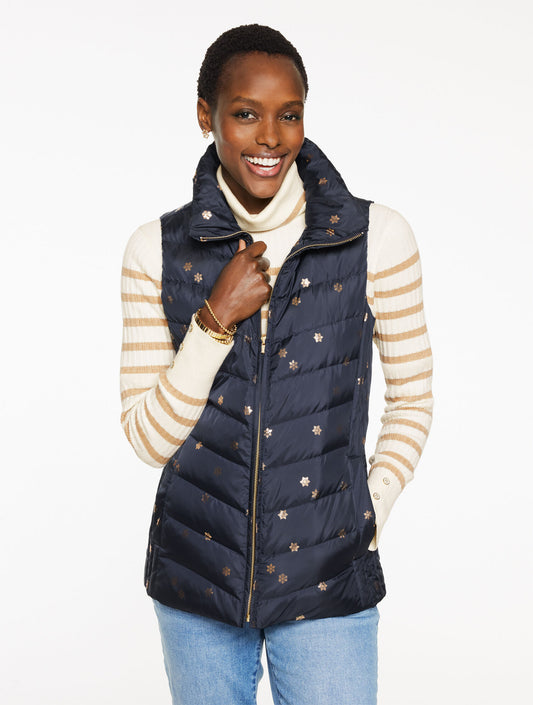 Talbots DOWN PUFFER VEST - SCATTERED SNOWFLAKES