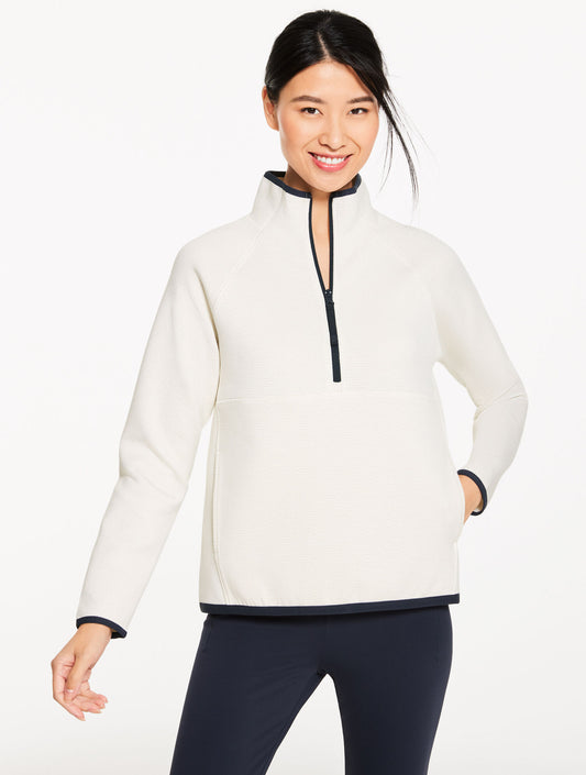 Talbots AIRKNIT STRETCH MESH HALF-ZIP PULLOVER