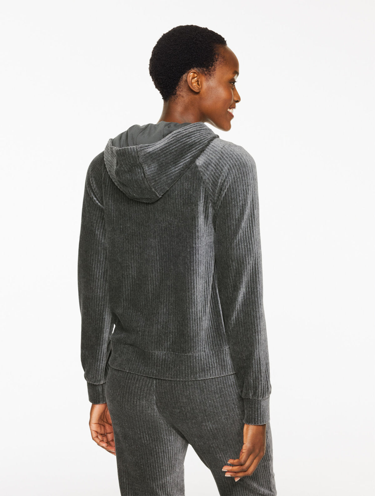 Talbots SKY LOUNGE VELOUR FULL-ZIP HOODIE
