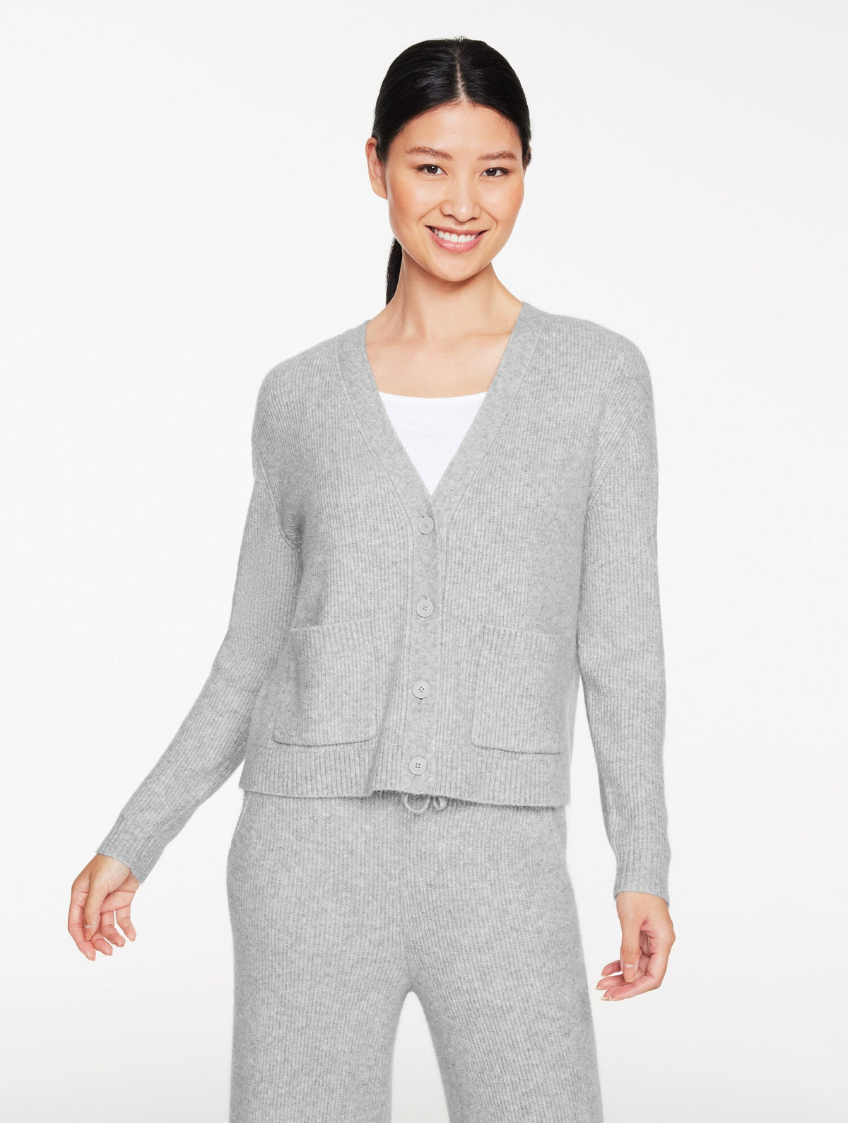 Talbots RIBBED V-NECK CARDIGAN