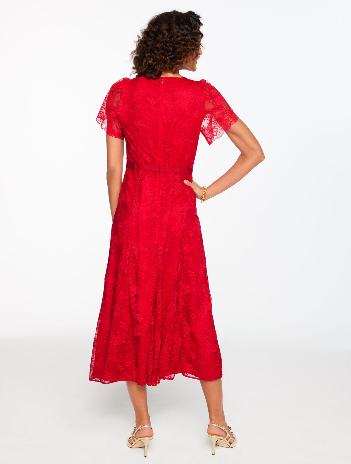Talbots CHANTILLY LACE FIT & FLARE MIDI DRESS