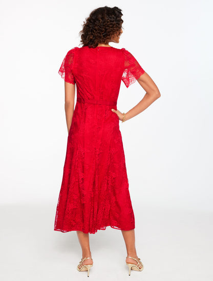 Talbots CHANTILLY LACE FIT & FLARE MIDI DRESS
