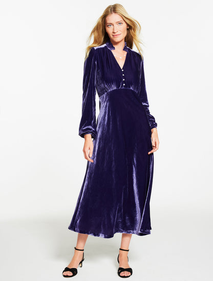 Talbots VELVET FIT & FLARE MIDI DRESS