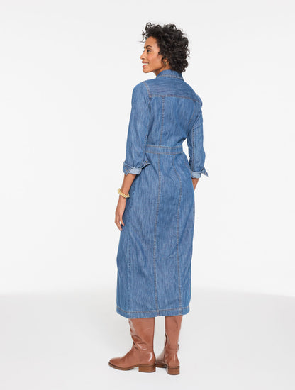Talbots DENIM MIDI SHIRTDRESS - BRIDGEPORT WASH