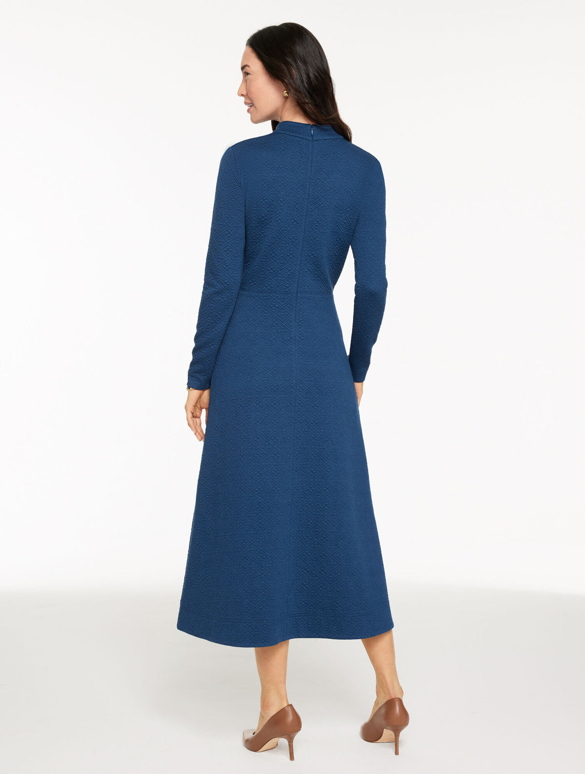 Talbots DIAMOND JACQUARD FIT & FLARE DRESS