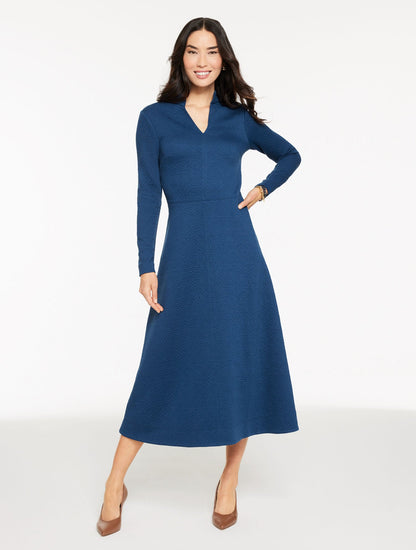 Talbots DIAMOND JACQUARD FIT & FLARE DRESS