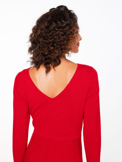 Talbots MERINO WOOL PLEATED SWEATER DRESS