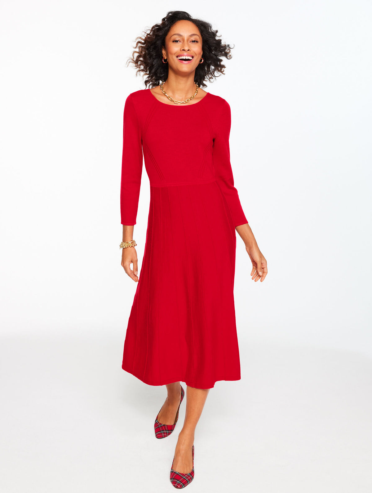 Talbots MERINO WOOL PLEATED SWEATER DRESS