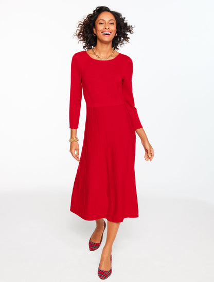 Talbots MERINO WOOL PLEATED SWEATER DRESS