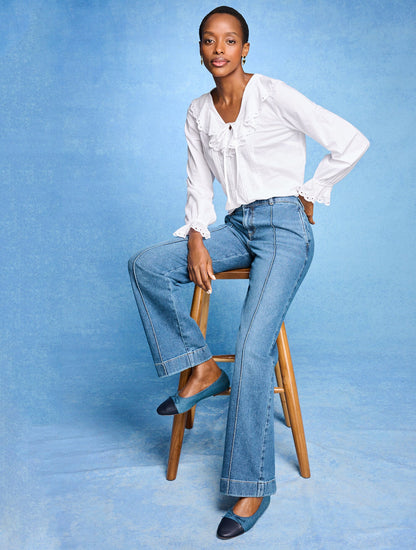 Talbots ANSLY DENIM NAPPA BALLET FLATS
