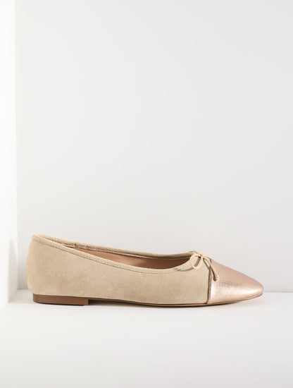 Talbots ANSLY SUEDE BALLET FLATS - METALLIC