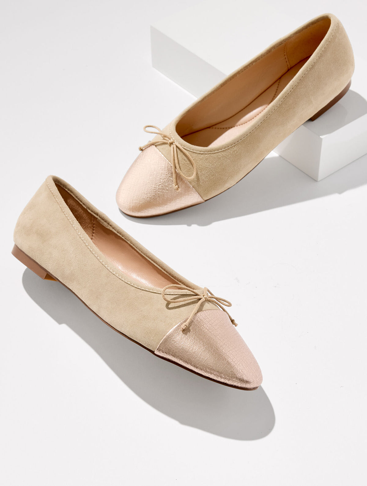 Talbots ANSLY SUEDE BALLET FLATS - METALLIC