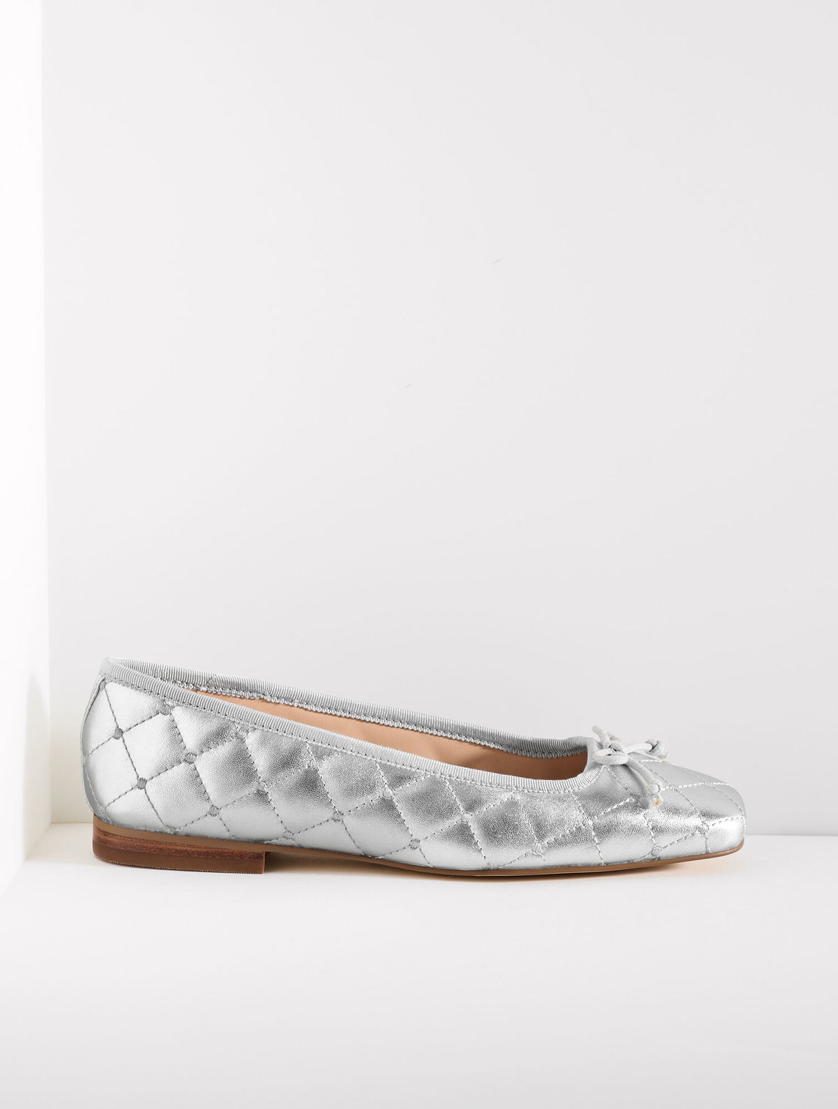 Talbots CARRINGTON QUILTED NAPPA BALLET FLATS - METALLIC