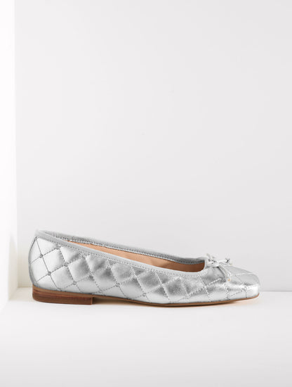 Talbots CARRINGTON QUILTED NAPPA BALLET FLATS - METALLIC
