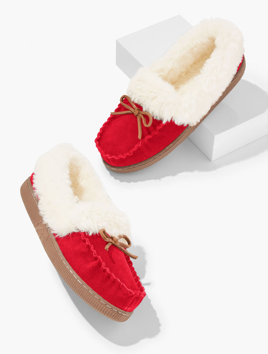 Talbots CLEO SUEDE FAUX FUR MOCCASINS