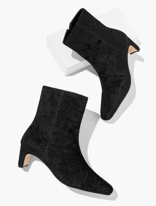 Talbots GALEN CURVED ANKLE BOOTS - SPARKLE VELVET