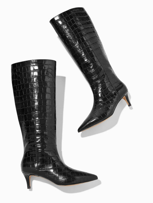 Talbots KAIT CROC EMBOSSED TALL BOOTS